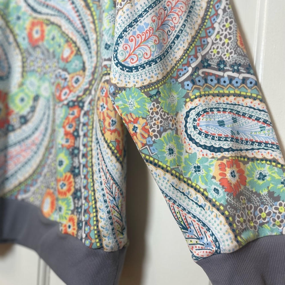 NWT Vera Bradley French Terry 1/4 Zip Pullover in Paisley - Picture 4 of 6